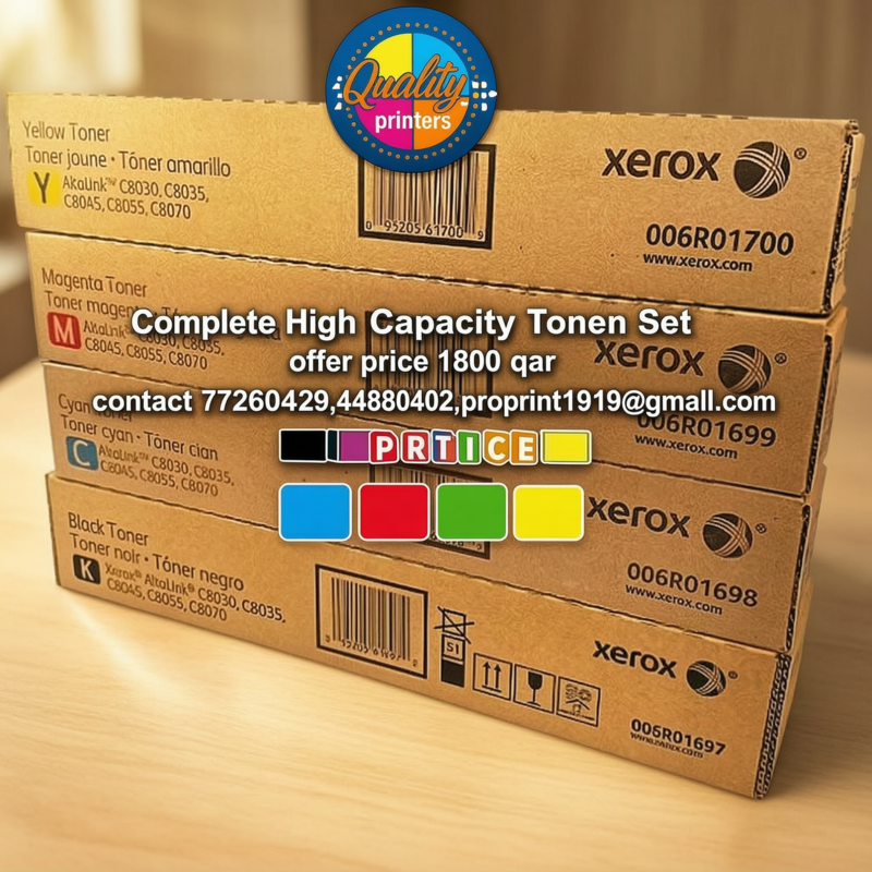 Xerox Alta Link C8030/C8035/C8045/C8055/C8070 Genuine Toner Cartridge 4-Pack, Black Cyan Magenta Yellow