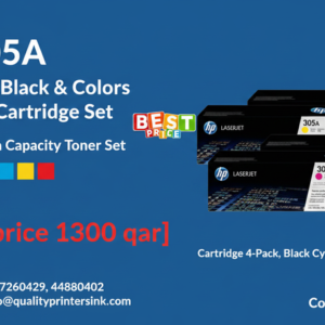 HP 305A Four Pack Black & Colors Ink Toner Cartridge Set - Black/Yellow/Cyan/Magenta