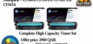 Original 4 Colour HP 508A Toner Cartridge Multipack – CF360A/CF361A/CF362A/CF363A