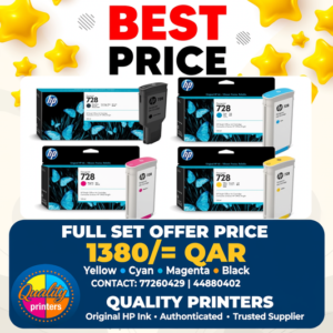HP 728- 130-ml Designjet Ink Cartridge- (1 Set
