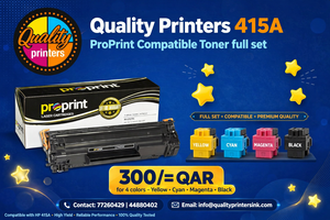 HP 415A 1 Set pro print compatible toner| Black W2030A | Cyan W2031A | Yellow W2032A | Magenta W2033A Full Set