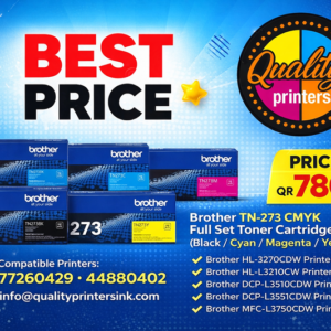 Brother TN-273 CMYK Full Set Toner Cartridge (Black Cyan Magenta Yellow)