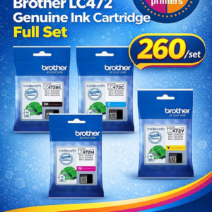 Brother LC472 Yellow  Magenta Cyan Black Genuine Ink Cartridge, LC472