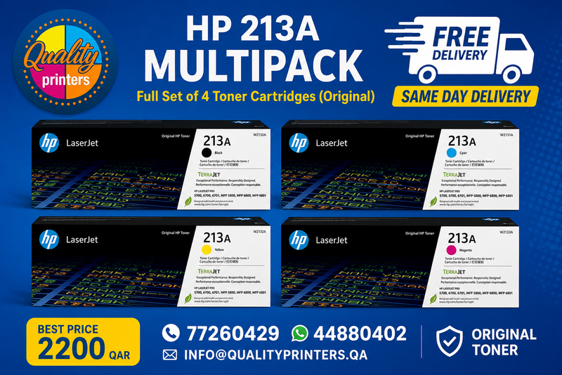 HP 213A Full Set of 4 Toner Cartridges (Original)