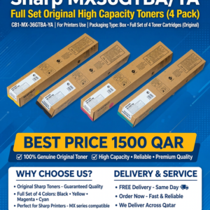 Sharp MX36GTBA/YA Full Set Original High Capacity Toners (4 Pack)| MX-36GTBA