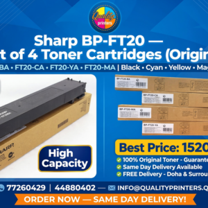 Sharp BP CA YA MA FT20BA Black Original Toner Cartridge - FT20 Set of 4