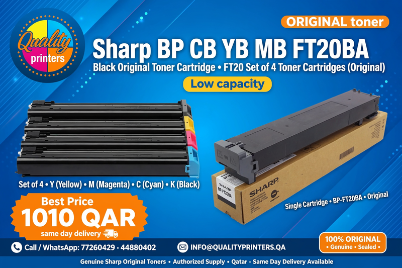 Sharp BP CB YB MB FT20BA Black Original Toner Cartridge - FT20 Set of 4