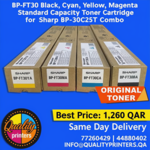 BP-FT30 Black, Cyan, Yellow, Magenta Standard Capacity Toner Cartridge for Sharp BP-30C25T Combo