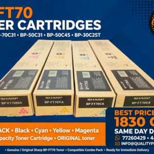 BP-FT70 Toner Cartridges for Sharp BP-70C31 BP-50C31 BP-50C45 (4-pieces of pack)