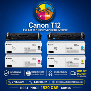 Canon T12 - Full Set Yellow Magenta Cyan Black Toner Cartridges (Original)