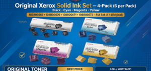 Original Xerox Solid Ink Set Black Cyan Magenta Yellow 4-pack (6 per Pack) 108R00669 108R00670 108R00671 108R00672