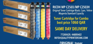RICOH MP C2503/MP C2503H Original Toner Cartridge Black, Cyan, Yellow, Magenta