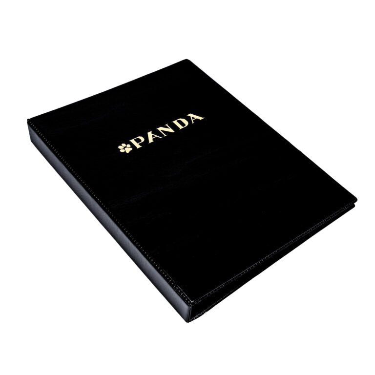 PANDA Business Card Holder, Card File, leather Black – 600 cards - Image 1